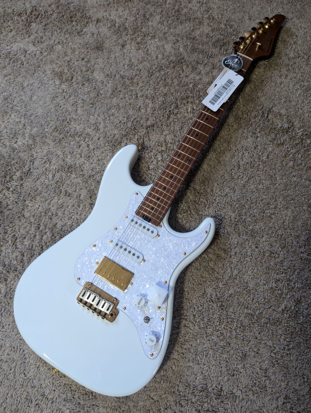 Electric Guitar Soloking MS-1 Classic MKII In Olympic White Gold Hardware Nafiri Special Run Jescar