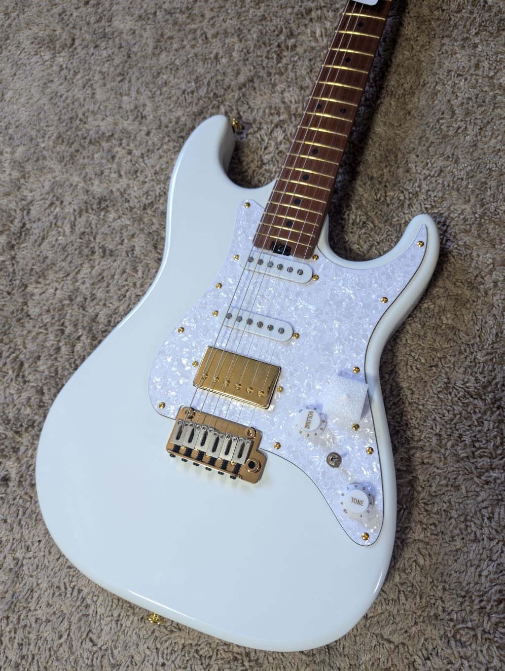 Electric Guitar Soloking MS-1 Classic MKII In Olympic White Gold Hardware Nafiri Special Run Jescar