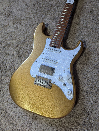 Electric Guitar Soloking MS-1 Classic Gold Sparkle With Roasted Flame Maple Neck Nafiri Special Run