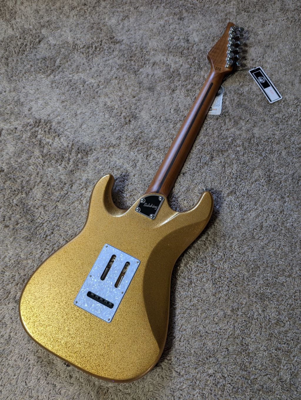 Electric Guitar Soloking MS-1 Classic Gold Sparkle With Roasted Flame Maple Neck Nafiri Special Run