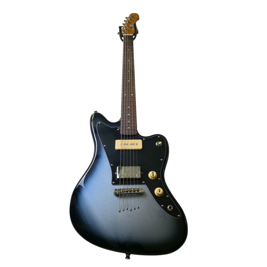 Electric Guitar Jet Guitars JJ-350 BK BARITONE MOONBURST Free Setup