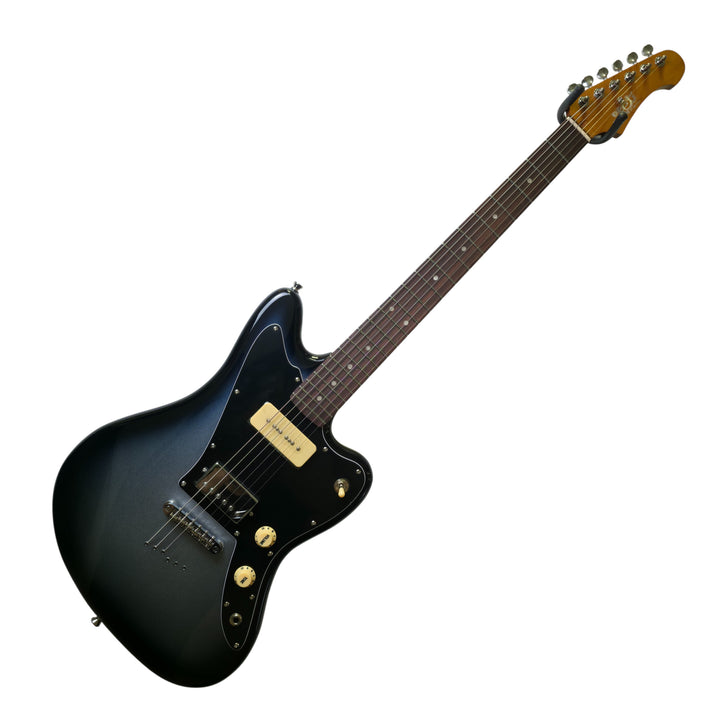 Electric Guitar Jet Guitars JJ-350 BK BARITONE MOONBURST Free Setup