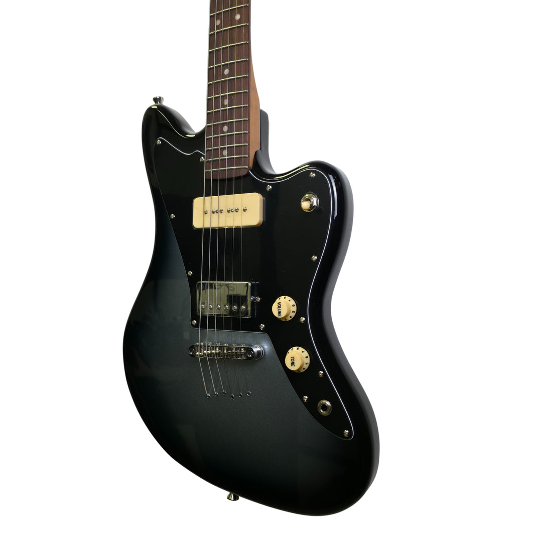 Electric Guitar Jet Guitars JJ-350 BK BARITONE MOONBURST Free Setup