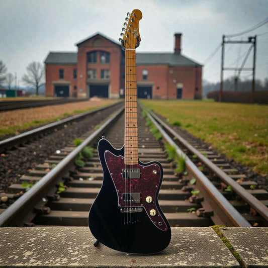 Electric Guitar Jet Guitars JJ350 BK Black Free Setup