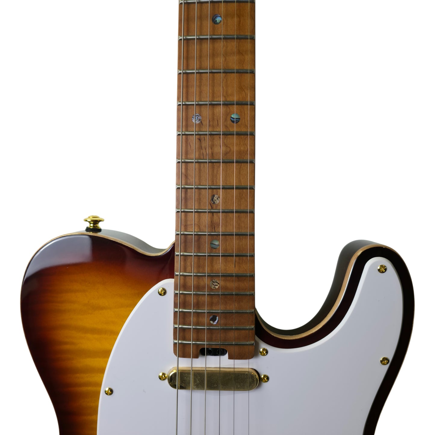 Electric Guitar Soloking MT-1 Fm 22 Deluxe Hotrail With One Piece Roasted Flame Neck In Brown Sunburst