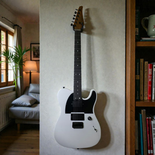 Electric Guitar Soloking MT-1 Deluxe HH 24 In Satin White Matte Nafiri Special Run Jescar