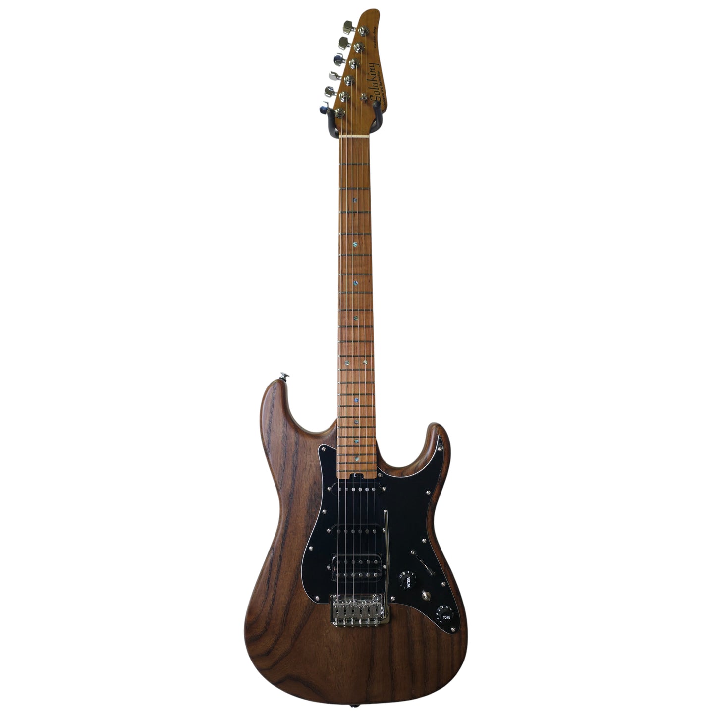 Electric Guitar Soloking MS-1 Classic Ash Mod In Torched Black With Roasted Flame Neck