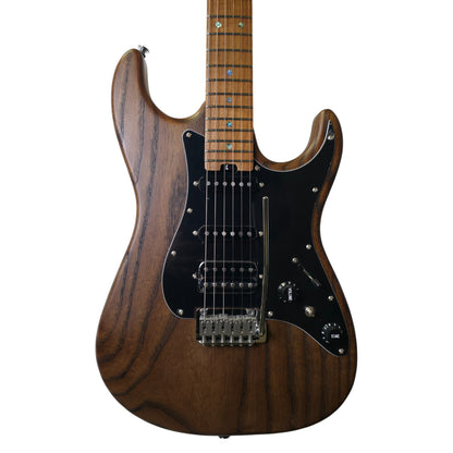 Electric Guitar Soloking MS-1 Classic Ash Mod In Torched Black With Roasted Flame Neck