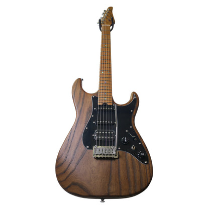 Electric Guitar Soloking MS-1 Classic Ash Mod In Torched Black With Roasted Flame Neck