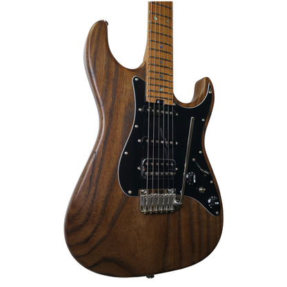 Electric Guitar Soloking MS-1 Classic Ash Mod In Torched Black With Roasted Flame Neck
