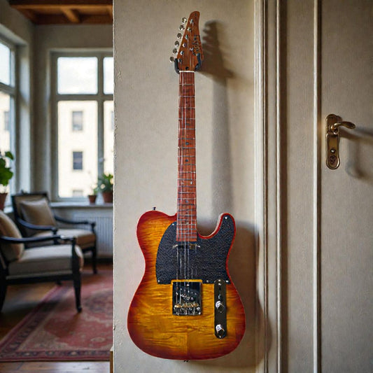 Electric Guitar Soloking MT-1 Fm Artisan With Roasted Flame Neck In Honeyburst Nafiri Special Run Jescar