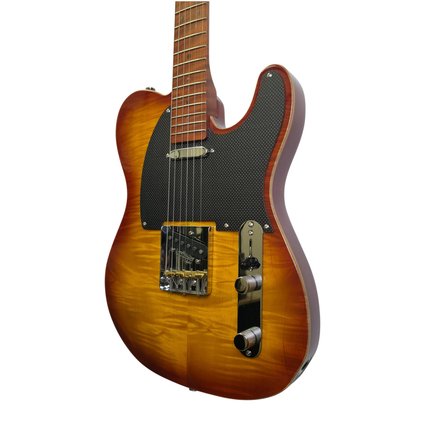 Electric Guitar Soloking MT-1 Fm Artisan With Roasted Flame Neck In Honeyburst Nafiri Special Run Jescar