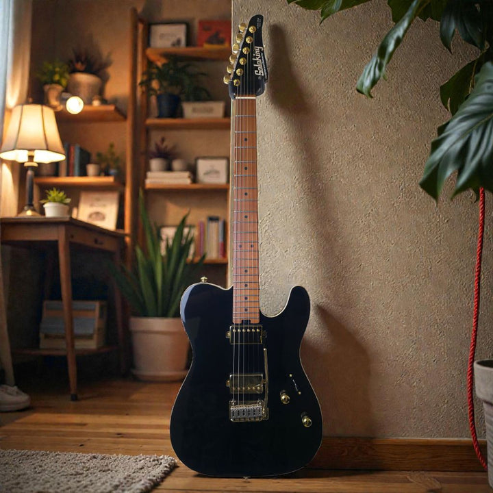 Electric Guitar Soloking MT-1 Modern HH MKII In Black Beauty With Roasted Neck And Gold Hardware