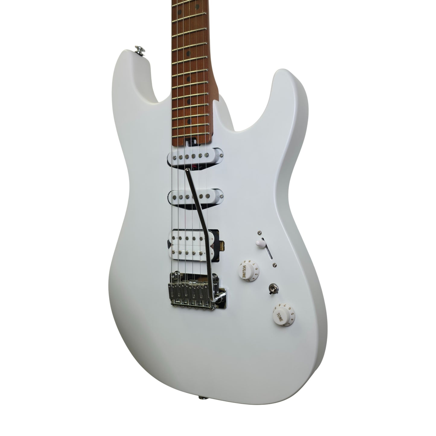 Electric Guitar Soloking MS-1 Custom 22 HSS Flat Top In Satin White Matte