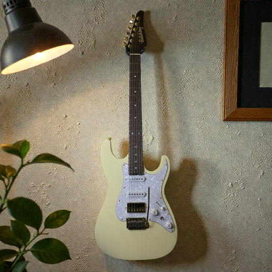 Electric Guitar Soloking MS-1 Classic Flat Top In Vintage White With One Piece Wenge Neck