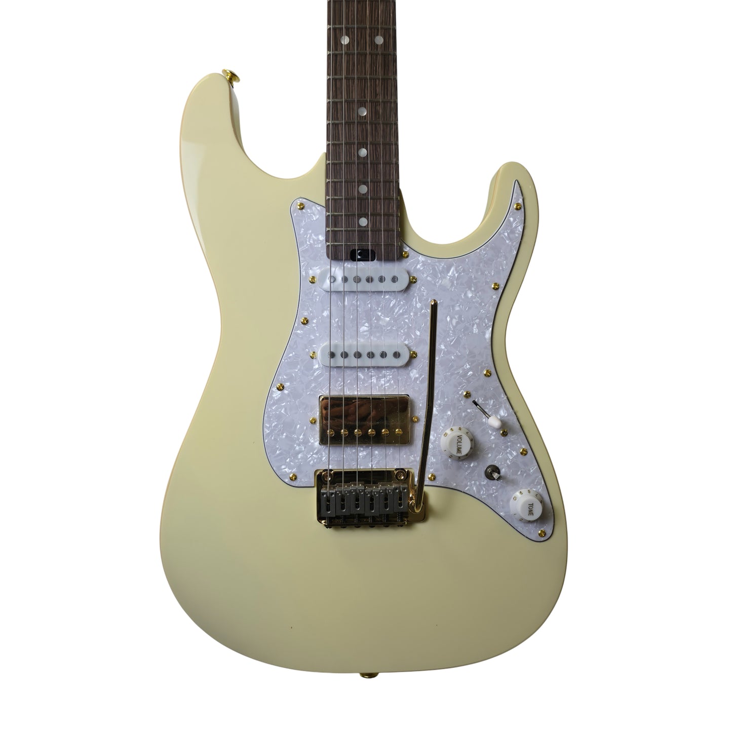 Electric Guitar Soloking MS-1 Classic Flat Top In Vintage White With One Piece Wenge Neck