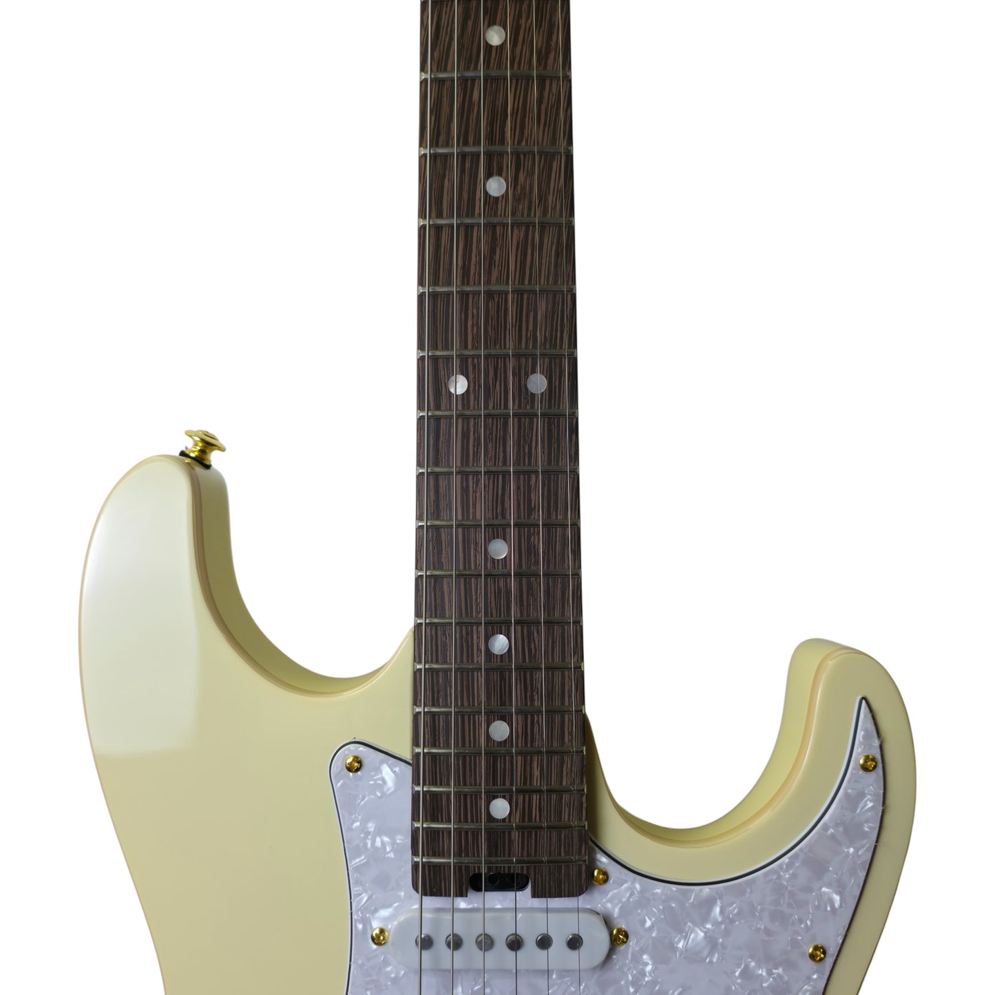 Electric Guitar Soloking MS-1 Classic Flat Top In Vintage White With One Piece Wenge Neck