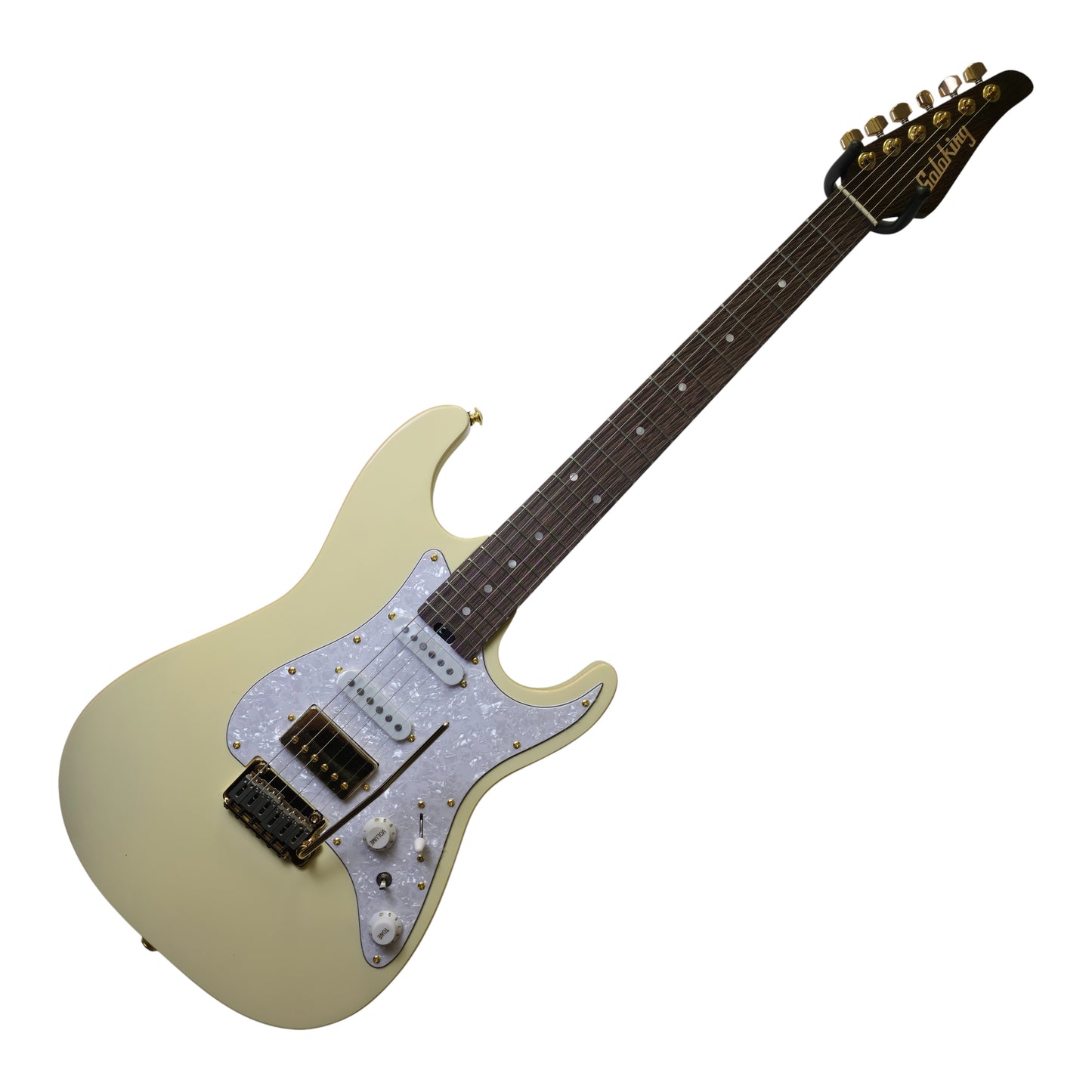 Electric Guitar Soloking MS-1 Classic Flat Top In Vintage White With One Piece Wenge Neck