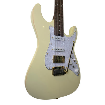 Electric Guitar Soloking MS-1 Classic Flat Top In Vintage White With One Piece Wenge Neck