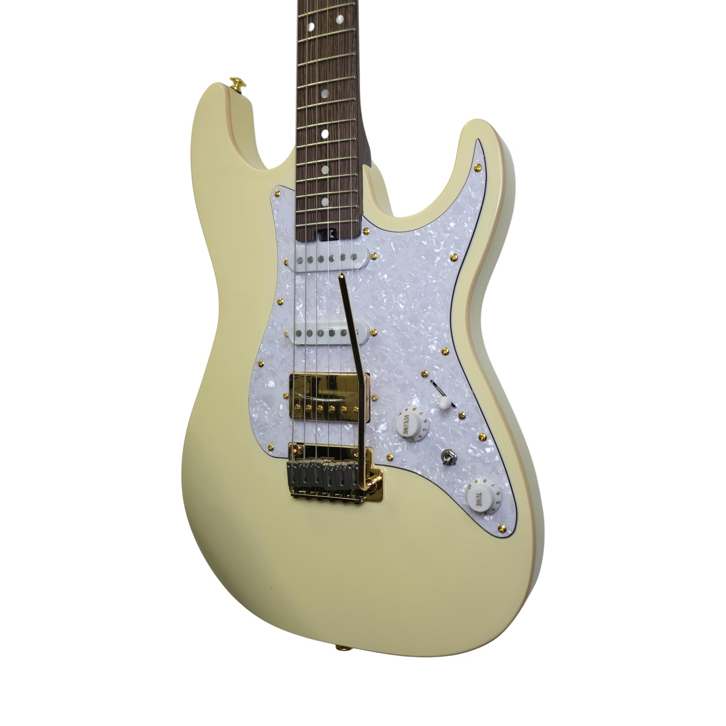 Electric Guitar Soloking MS-1 Classic Flat Top In Vintage White With One Piece Wenge Neck