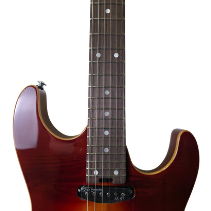 Electric Guitar Soloking MS-1 Custom 24 HSS Flat Top In Fire Wakesurf With Rosewood Fb Jescar