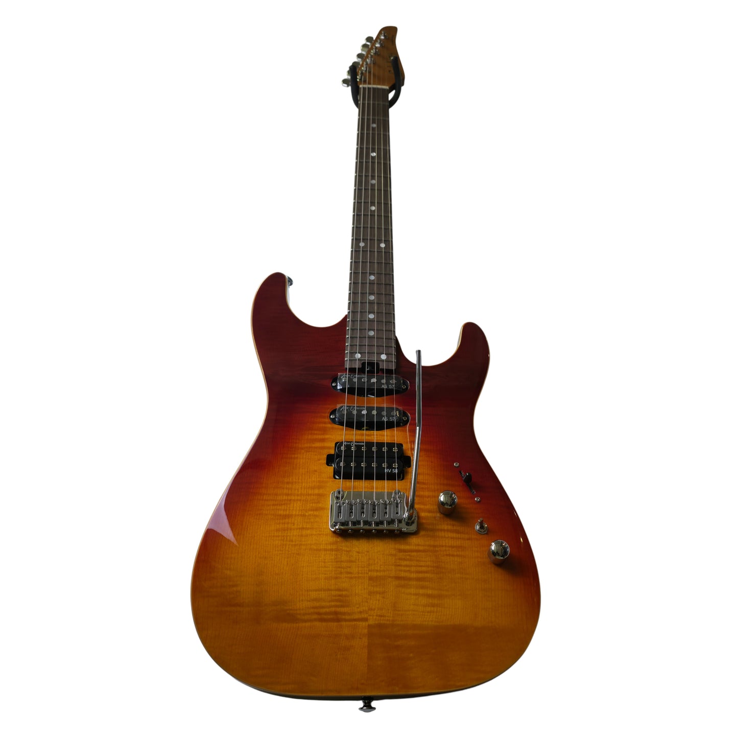 Electric Guitar Soloking MS-1 Custom 24 HSS Flat Top In Fire Wakesurf With Rosewood Fb Jescar