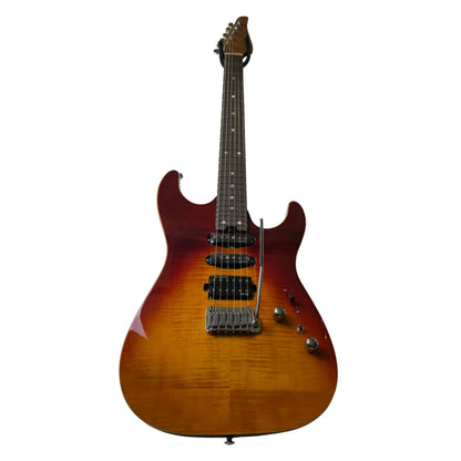 Electric Guitar Soloking MS-1 Custom 24 HSS Flat Top In Fire Wakesurf With Rosewood Fb Jescar