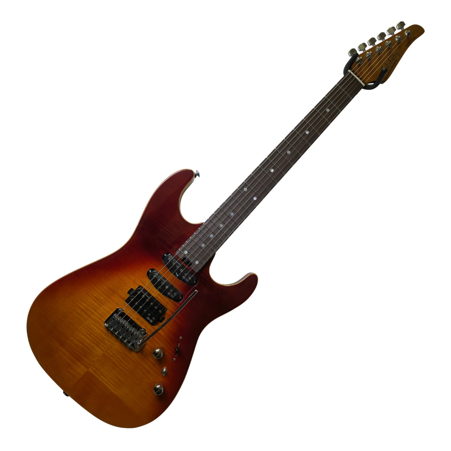Electric Guitar Soloking MS-1 Custom 24 HSS Flat Top In Fire Wakesurf With Rosewood Fb Jescar