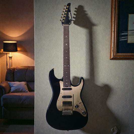 Electric Guitar Soloking MS-1 Classic MKII in Black Beauty Anodized Gold Pickguard