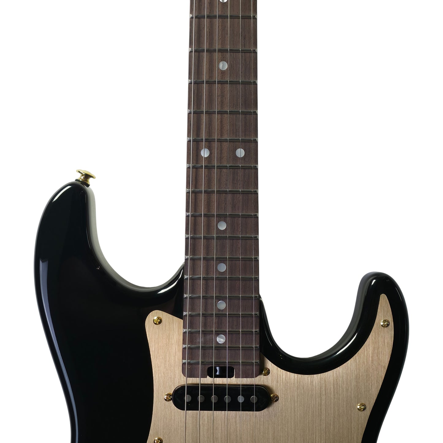 Electric Guitar Soloking MS-1 Classic MKII in Black Beauty Anodized Gold Pickguard