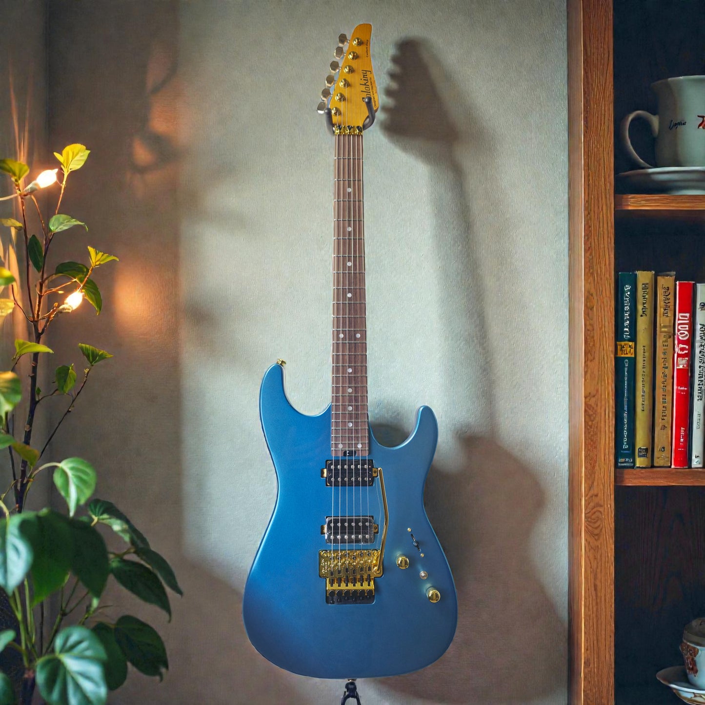 Electric Guitar Soloking MS-1 Custom 24 HH FR Flat Top in Miami Blue Nafiri Special Run