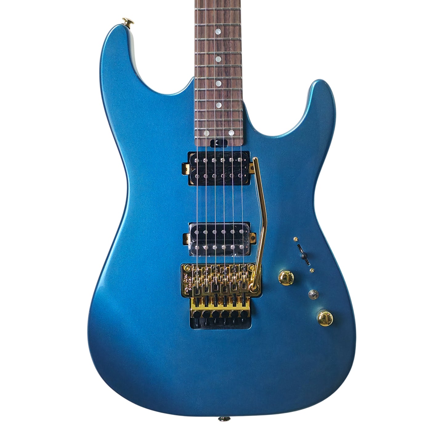 Electric Guitar Soloking MS-1 Custom 24 HH FR Flat Top in Miami Blue Nafiri Special Run