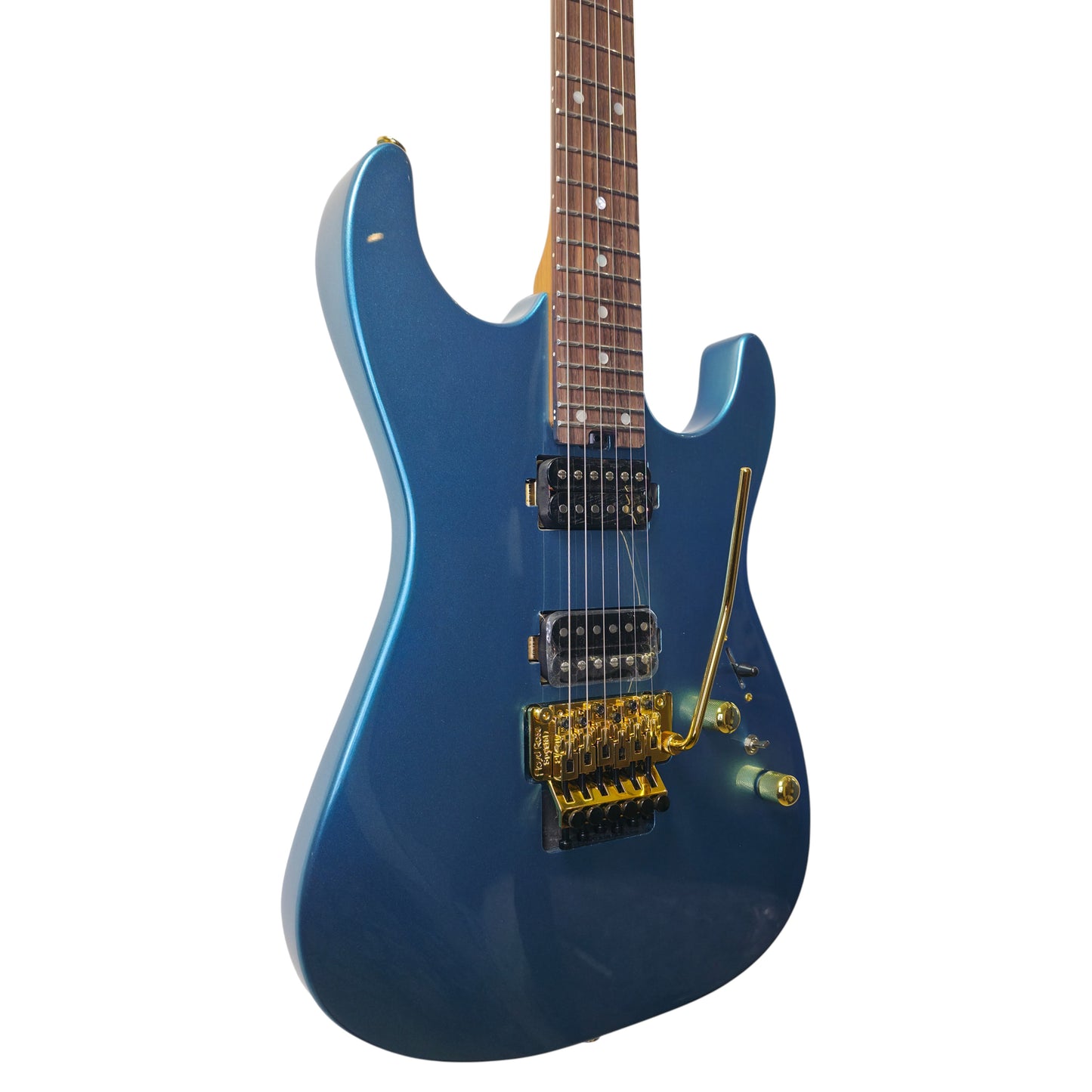 Electric Guitar Soloking MS-1 Custom 24 HH FR Flat Top in Miami Blue Nafiri Special Run