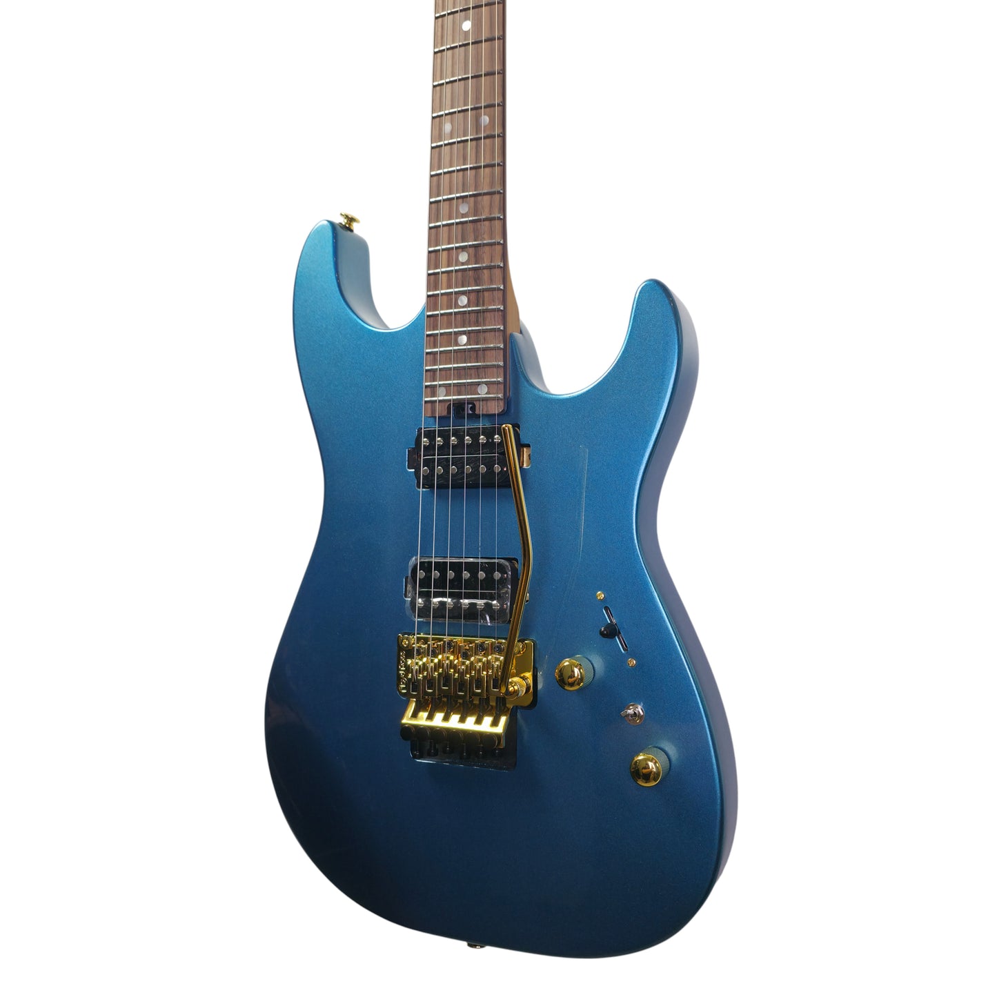 Electric Guitar Soloking MS-1 Custom 24 HH FR Flat Top in Miami Blue Nafiri Special Run