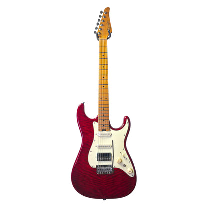 Electric Guitar Soloking MS-11 Classic MKII in Transparent Red with Roasted Maple FB and 5A Flame Top Nafiri Special Run