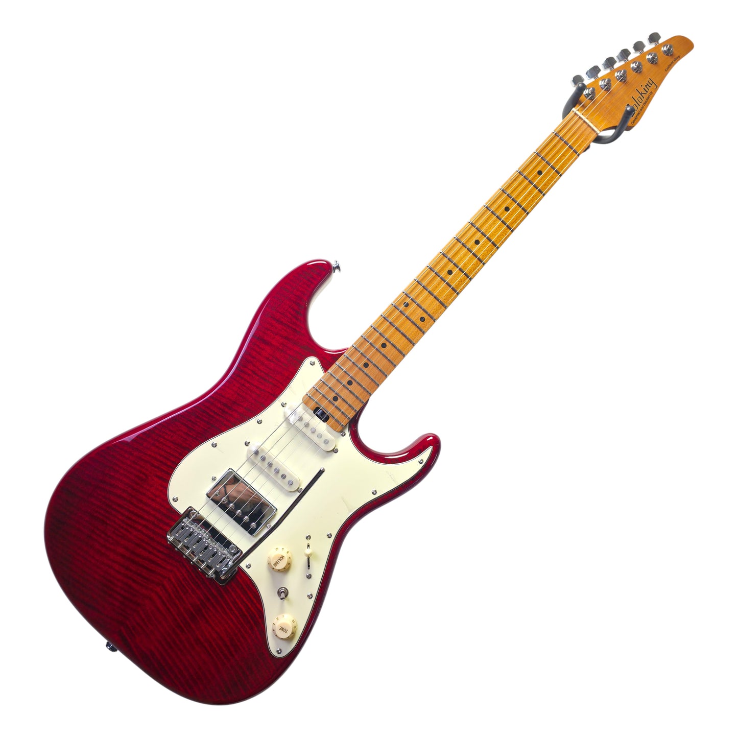 Electric Guitar Soloking MS-11 Classic MKII in Transparent Red with Roasted Maple FB and 5A Flame Top Nafiri Special Run
