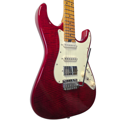 Electric Guitar Soloking MS-11 Classic MKII in Transparent Red with Roasted Maple FB and 5A Flame Top Nafiri Special Run