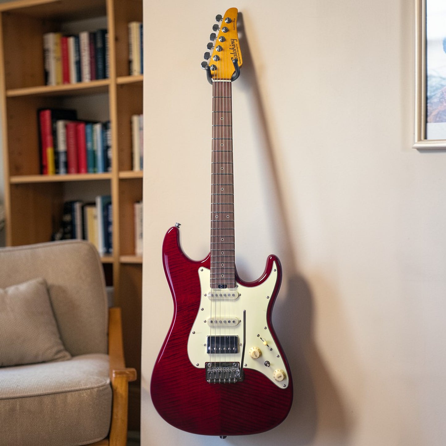 Electric Guitar Soloking MS-11 Classic MKII in Transparent Red with Rosewood FB and 5A Flame Top Nafiri Special Run