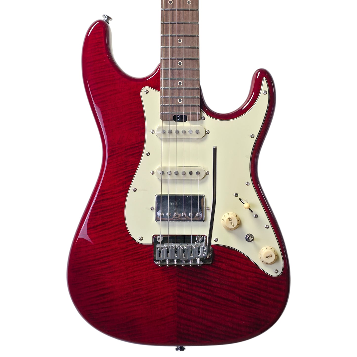 Electric Guitar Soloking MS-11 Classic MKII in Transparent Red with Rosewood FB and 5A Flame Top Nafiri Special Run