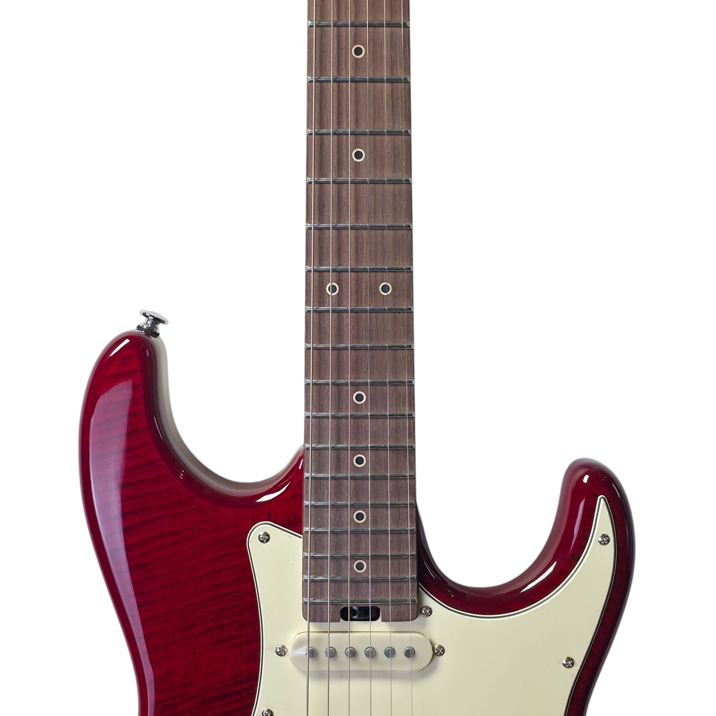 Electric Guitar Soloking MS-11 Classic MKII in Transparent Red with Rosewood FB and 5A Flame Top Nafiri Special Run