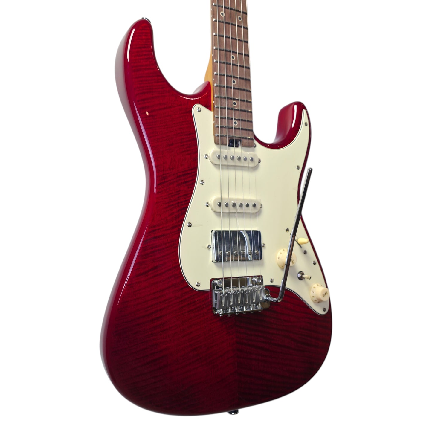 Electric Guitar Soloking MS-11 Classic MKII in Transparent Red with Rosewood FB and 5A Flame Top Nafiri Special Run