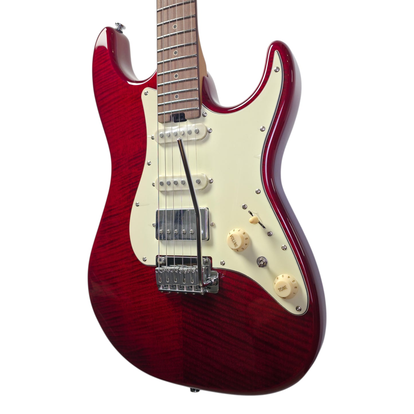 Electric Guitar Soloking MS-11 Classic MKII in Transparent Red with Rosewood FB and 5A Flame Top Nafiri Special Run