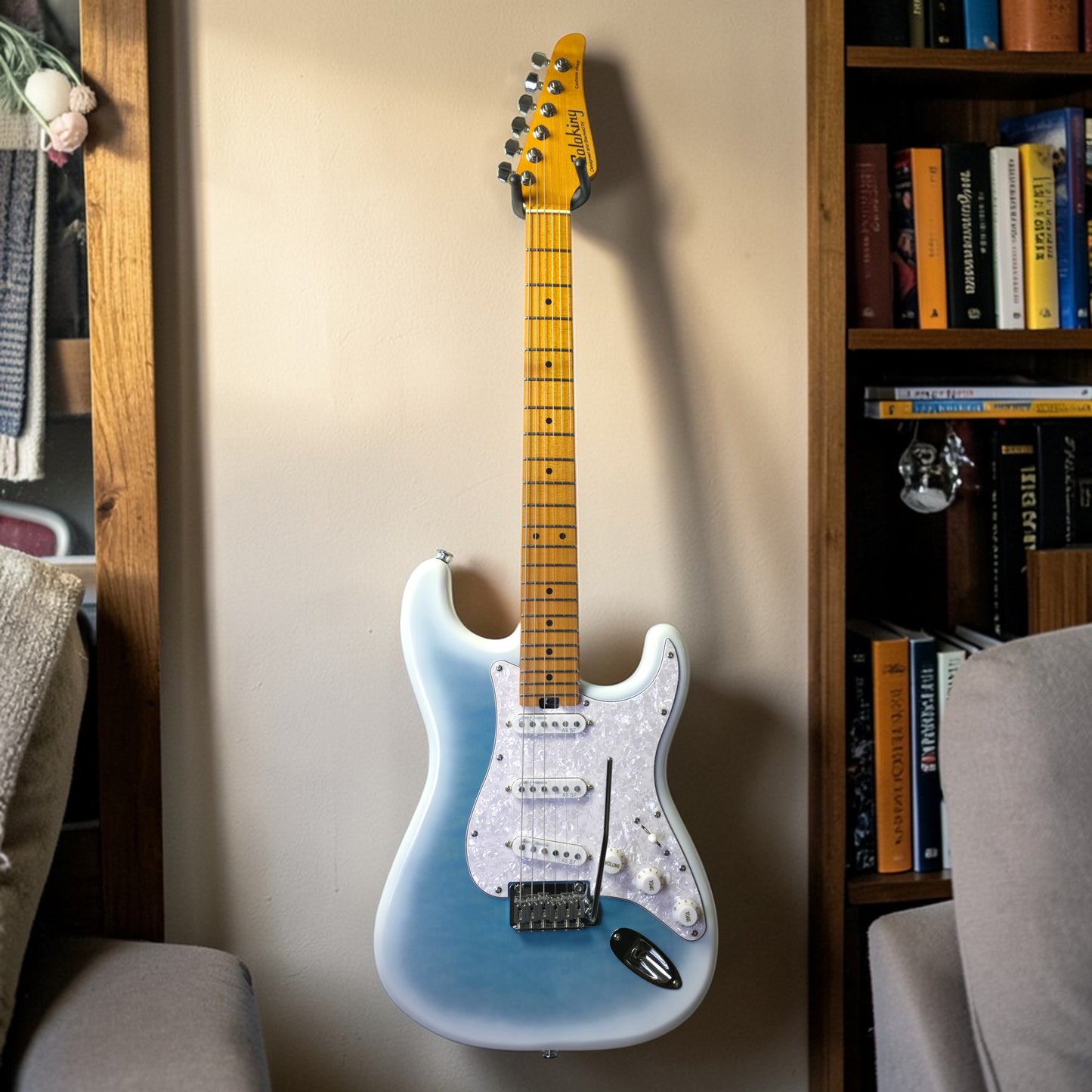 Electric Guitar Soloking MS-1 Classic SSS Quilt in Marble Blue Burst with Rosewood FB