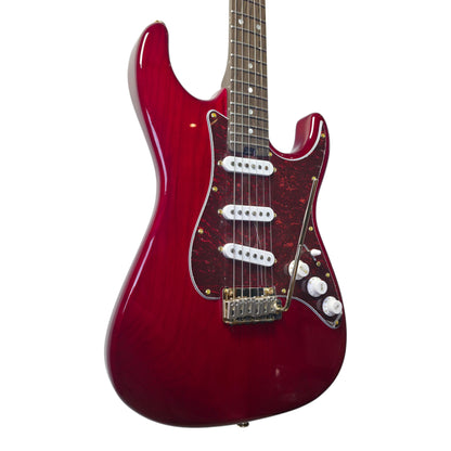 Electric Guitar Soloking MS-11 Classic SSS ASH in Crimson Red with One Piece Rosewood Neck