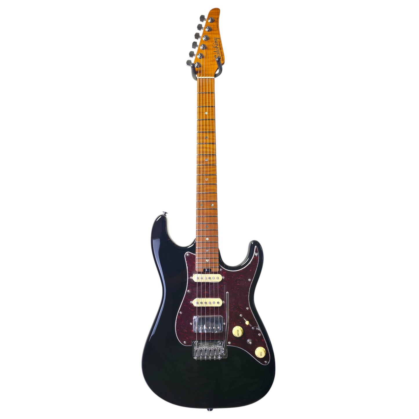 Electric Guitar Soloking Soloking MS-11 Classic with Roasted Flame Maple Neck in Black Nafiri Special Run