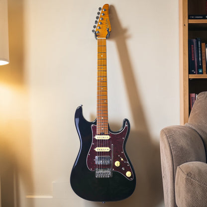 Electric Guitar Soloking Soloking MS-11 Classic with Roasted Flame Maple Neck in Black Nafiri Special Run