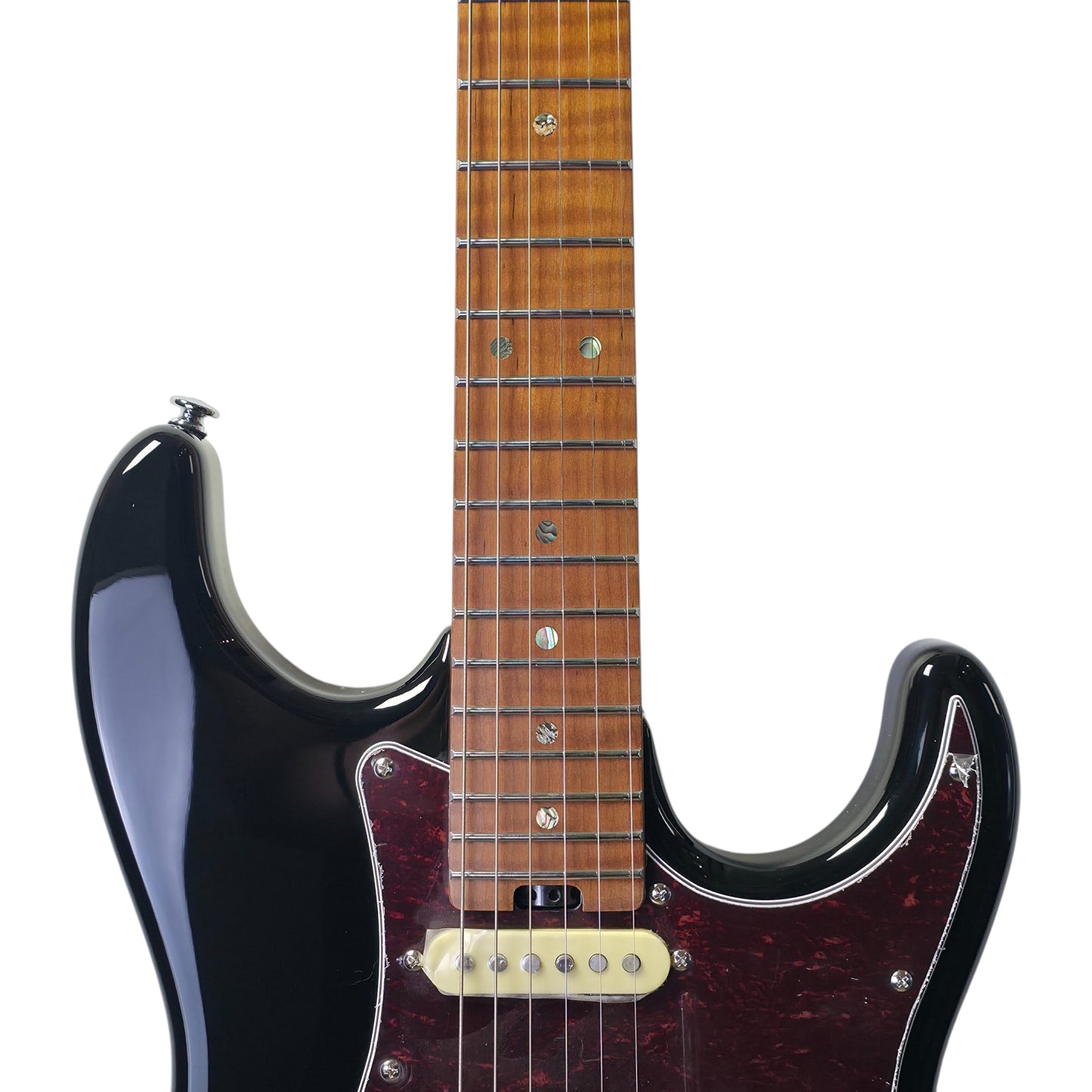 Electric Guitar Soloking Soloking MS-11 Classic with Roasted Flame Maple Neck in Black Nafiri Special Run
