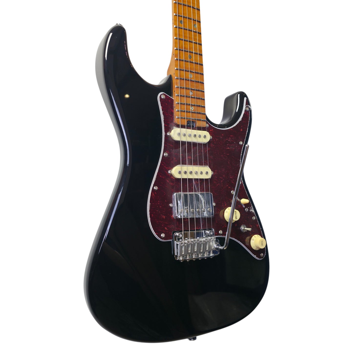 Electric Guitar Soloking Soloking MS-11 Classic with Roasted Flame Maple Neck in Black Nafiri Special Run