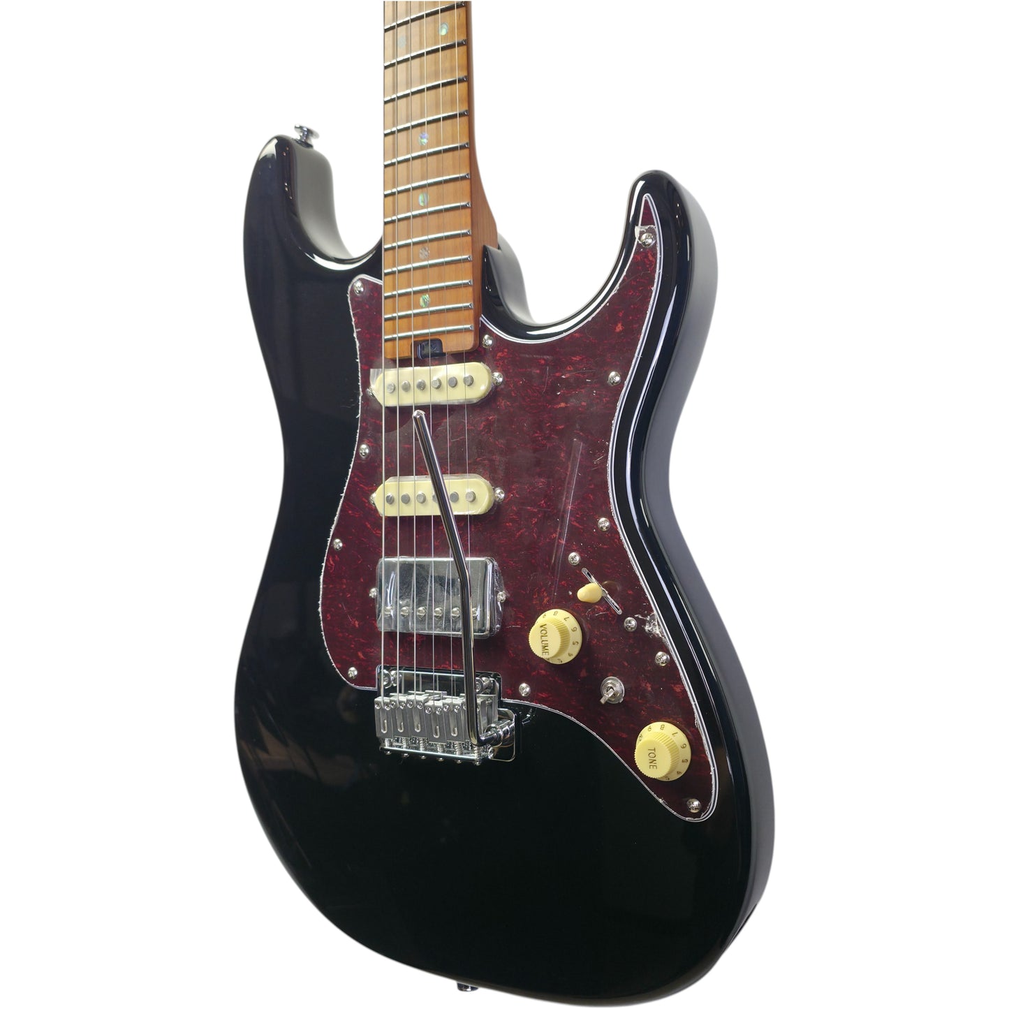 Electric Guitar Soloking Soloking MS-11 Classic with Roasted Flame Maple Neck in Black Nafiri Special Run