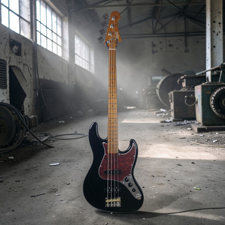 Electric Bass Jet Guitars JJB-300 BK Free Setup